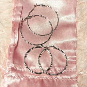 Silver hoop earrings
